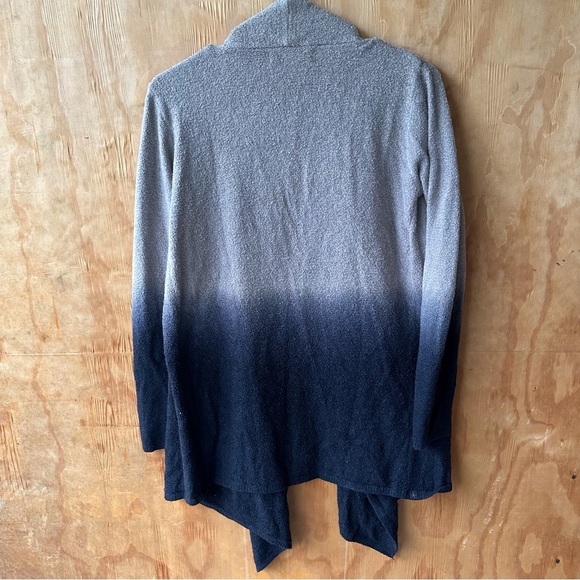 Barefoot Dreams Bamboo Cozy Chic Lite Ombre Open Front Gray Cardigan - Picture 2 of 8